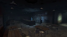 Ruined cafe interior