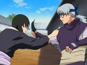Shizune and Kabuto clash