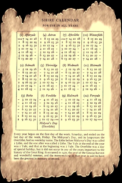 Shire calendar