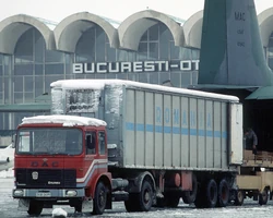 DAC 6Turbo truck, Bucharest Airport, 1989