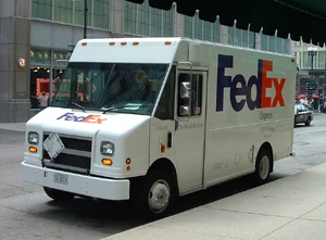 A Federal Express step van.