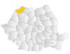Map of Romania highlighting Satu Mare County