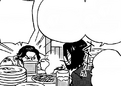 Kodama treating Nikaido to meat