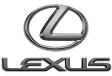 Circle-shaped logo with the letter 'L', above the word 'Lexus'.