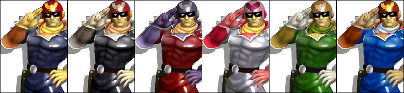 CaptainFalconColorsMelee