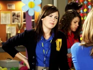 Anya & Holly J In Their Degrassi Uniforms Talking At Degrassi