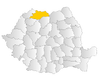 Map of Romania highlighting Maramureş County