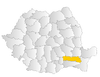 Map of Romania highlighting Ialomiţa County