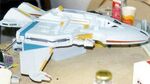 Maquis fighter studio model under construction at Greg Jein, Inc