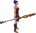 Fire staff (Dungeoneering) equipped