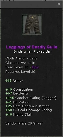 Leggings of deadly guile