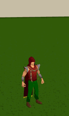 A player performing the Attack cape emote.