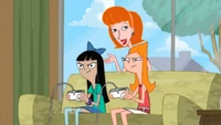 Candace and Stacy playing video game