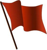 Red flag waving