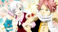 Slightly younger Lisanna and Natsu