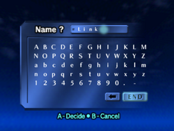 Name Registration (Ocarina of Time)