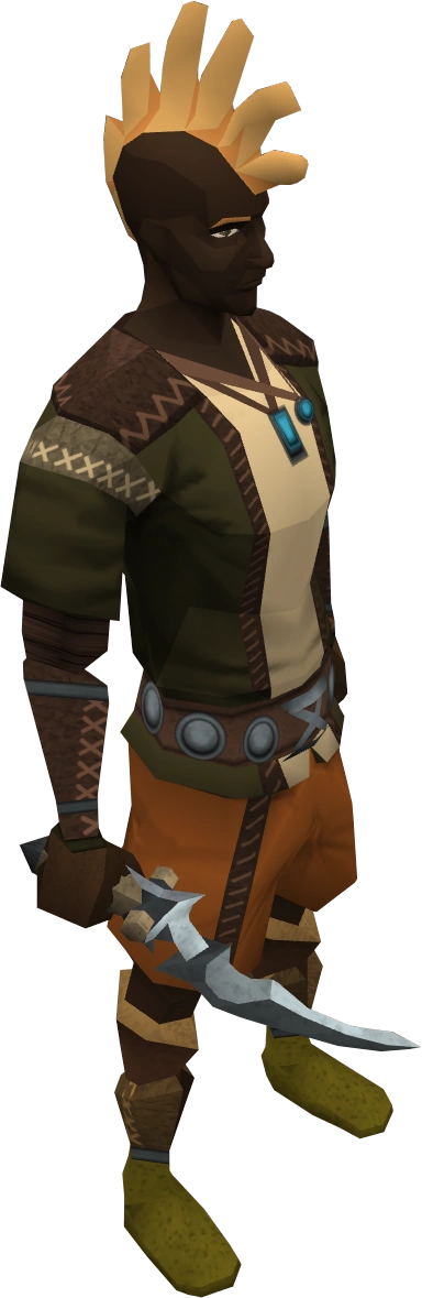 Gorgonite dagger equipped