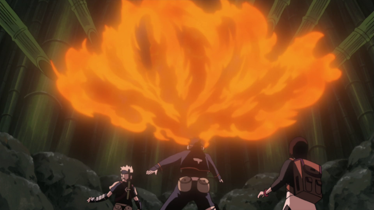 Obito using fire technique.png