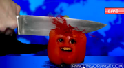 Mark the Red Pepper being knifed