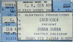 Ticket 2 feb 84 Seattle Center Coliseum, Seattle, Washington, USA duran duran discogs