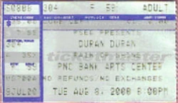 Ticket 8 august 2000 new jersey pnc arts center duran duran discogs on twitter music.com amazon