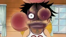 Luffy golpeado