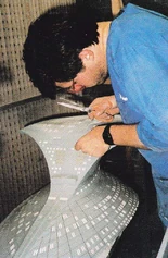 Galaxy class USS Enterprise-D studio model build master secondary hull details applied by Howie Weed.jpg