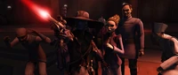 Bane fires at Skywalker