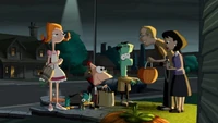 Candace Phineas Perry and Ferb in a halloween costume