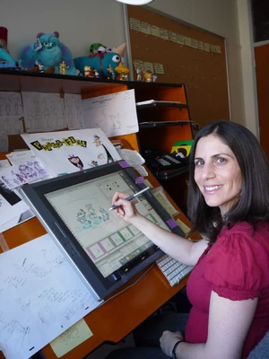 Aliki at desk