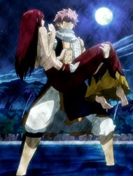 Natsu carrying Erza