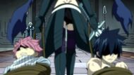 Erza dragging Gray and Natsu
