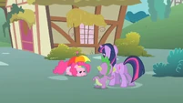 Twilight and Spike observe Pinkie S1E15