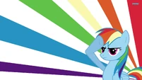 Rainbow Dash saluting