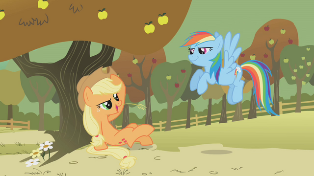 File:Applejack chewing hay S01E13.png