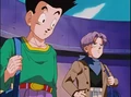 Goten and trunks going to the Spaceship