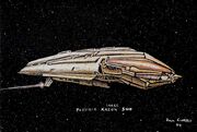 Kazon carrier vessel design by Dan Curry