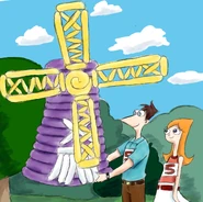 Perseus and Candace Windmill Balloon Sculpture