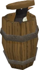 Penguin in barrel