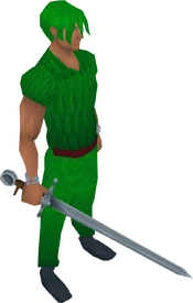 A player wielding Excalibur.