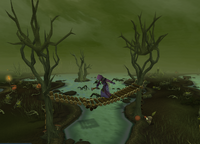 Repairing rope bridge