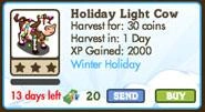 Holiday Light Cow Market Info