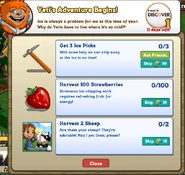 Yeti's Adventure Begins! TODO