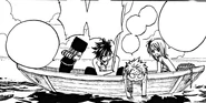 Team Natsu and Juvia on boat