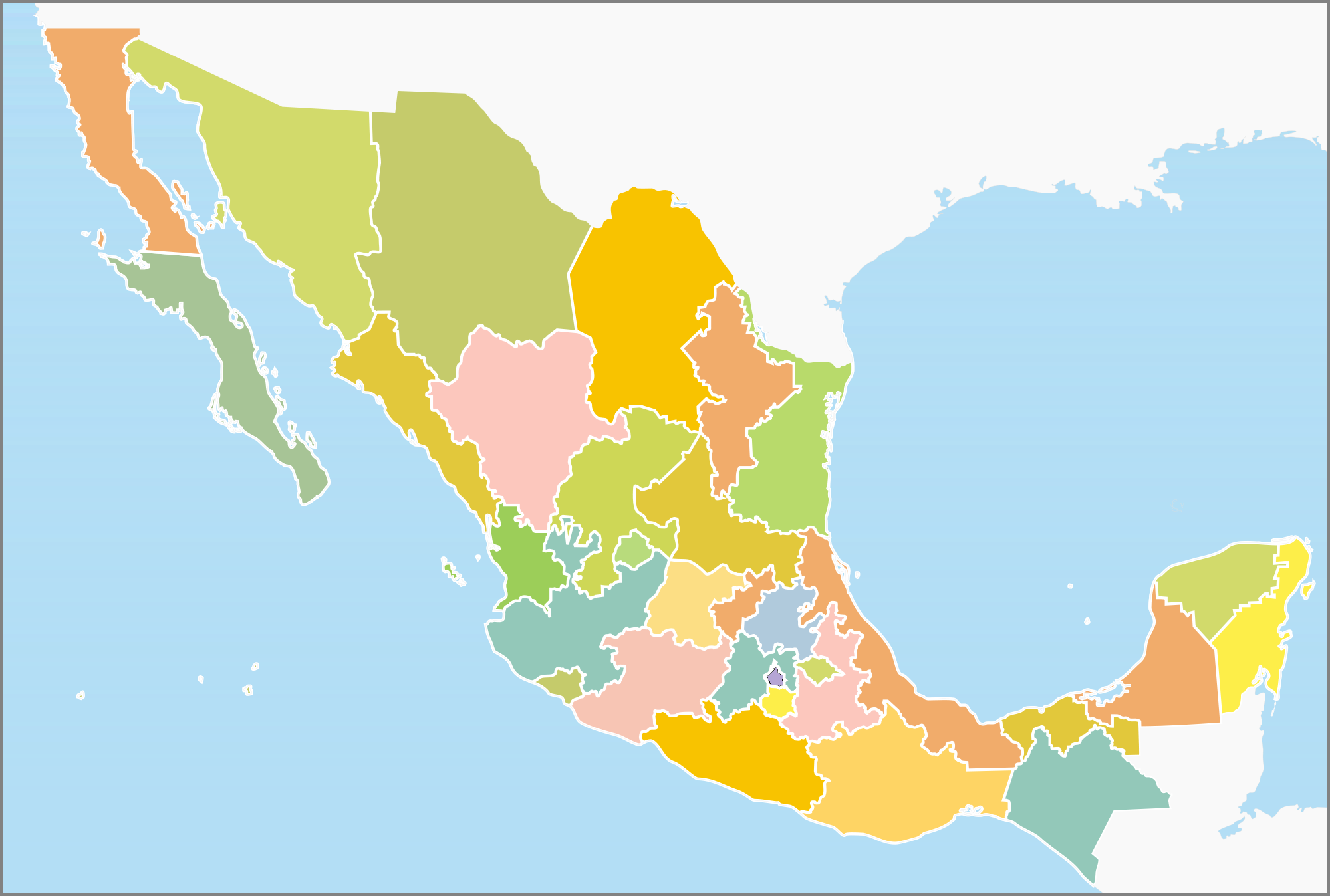 Mapa De Mexico Con Division Politica Sin Nombres Imagui