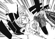 Natsu getting beaten by Laxus manga