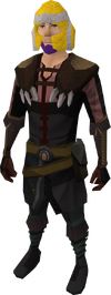 Gold helmet equipped