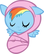 Newborn Rainbow Dash asleep by atnezau