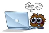 Brown puffle laptop