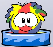 Yellow puffle bathing
